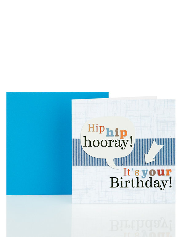 Hip Hip Hooray Birthday Card Image 1 of 2