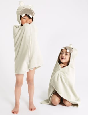 hippo hooded towel