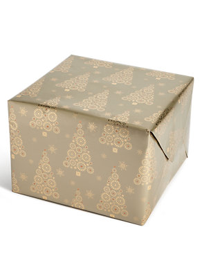 Hollywood Gold Tree 3m Christmas Wrapping Paper Image 2 of 4