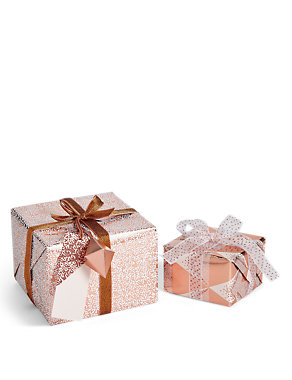 Hollywood Set of 2 Luxury Rose Gold Christmas Wrap Pack Image 2 of 6