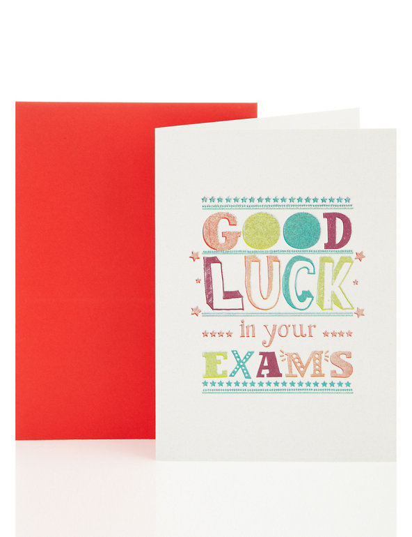 Holographic Good Luck Exams Greetings Card Image 1 of 2