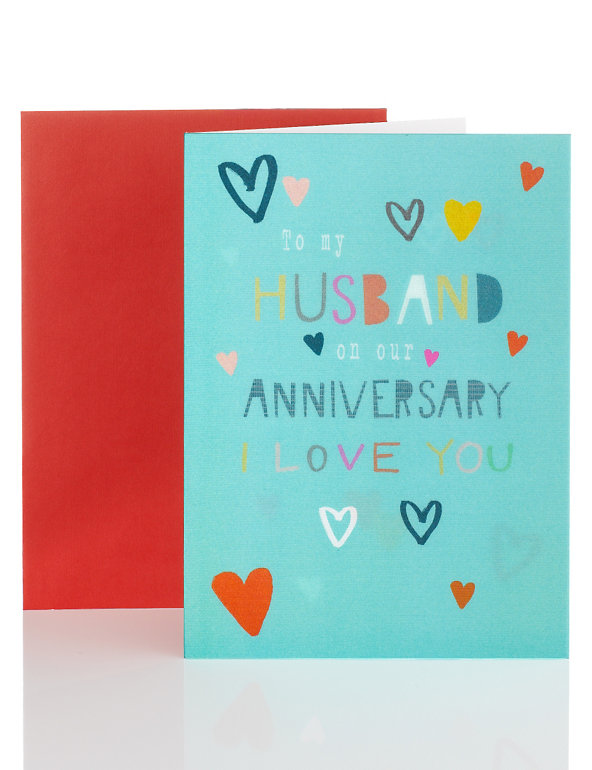 Holographic Husband Anniversary Card Image 1 of 2