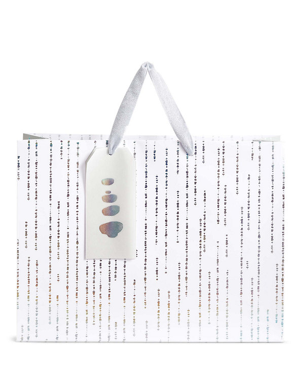 Holographic Silver & White Large Gift Bag Image 1 of 2