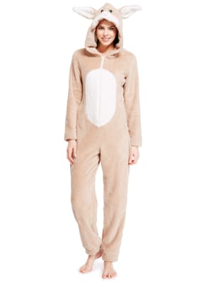 Hooded Bunny Cosy Fleece Onesie M S Collection M S