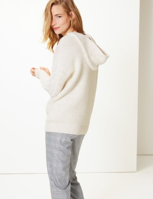 Hooded cable sale knit sweater