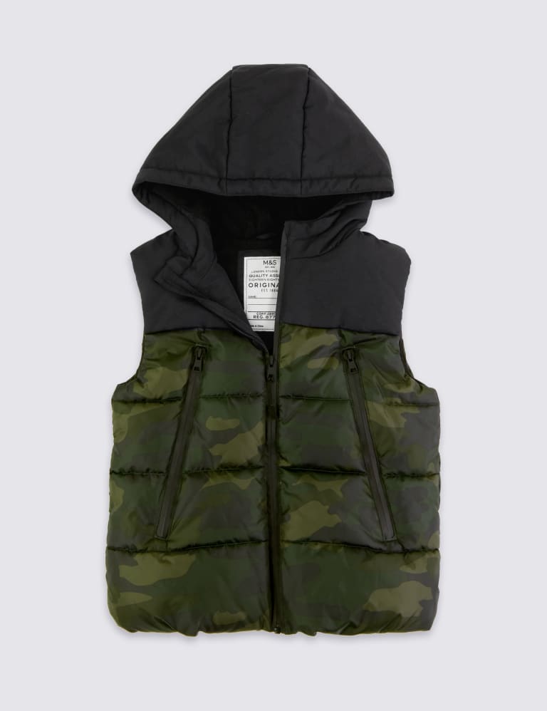 Hooded Camouflage Gilet 3 16 Years M S