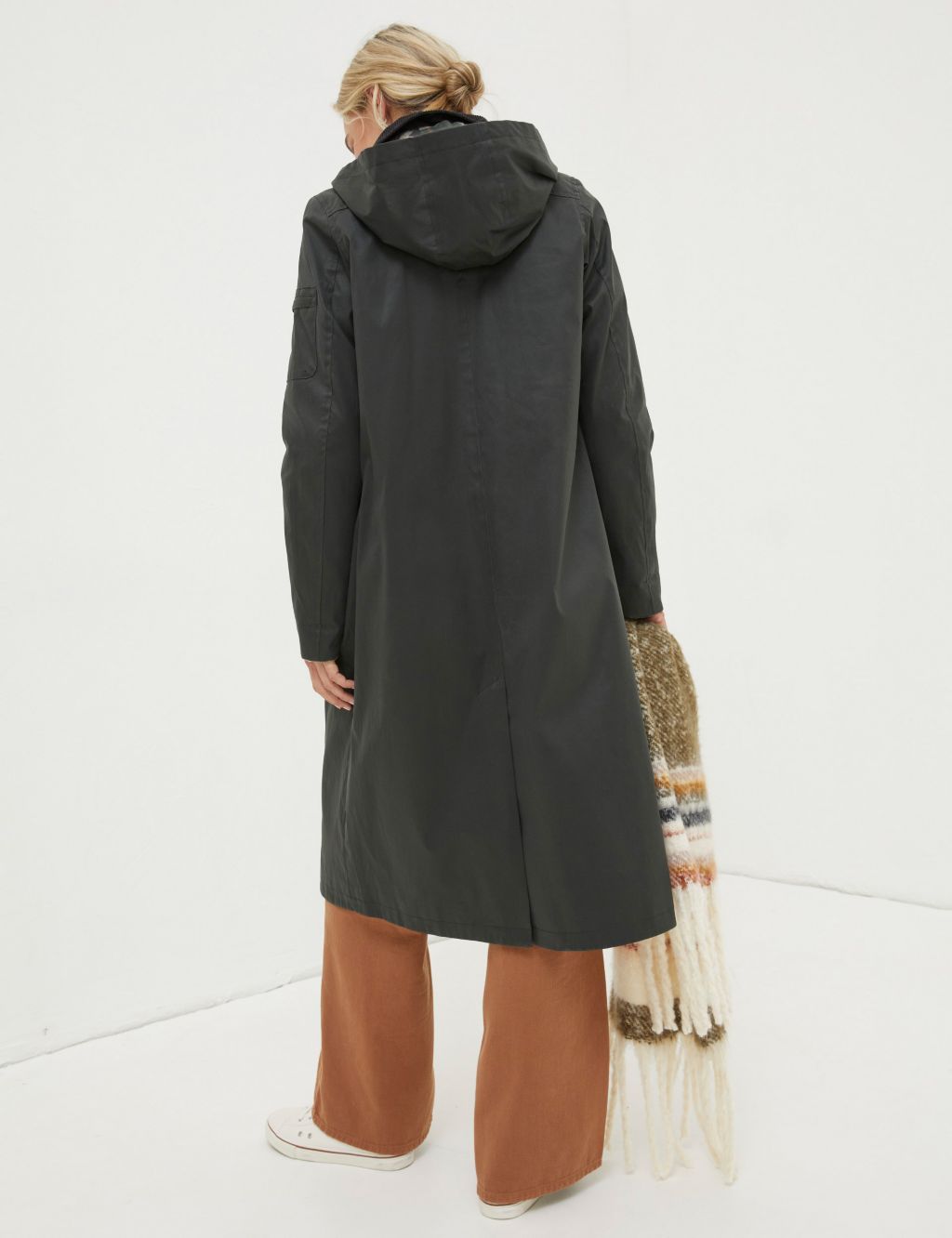Hooded Collared Longline Trench Coat 2 of 7