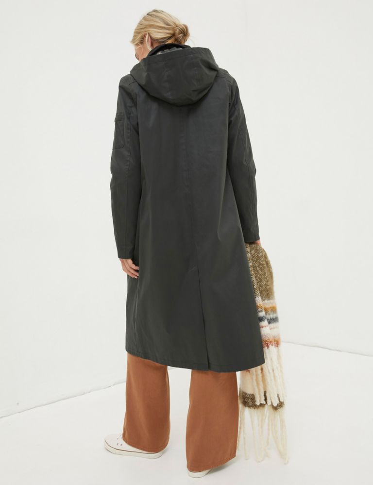 Hooded Collared Longline Trench Coat 3 of 7