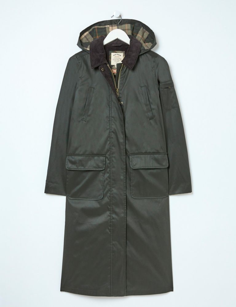 Hooded Collared Longline Trench Coat 2 of 7