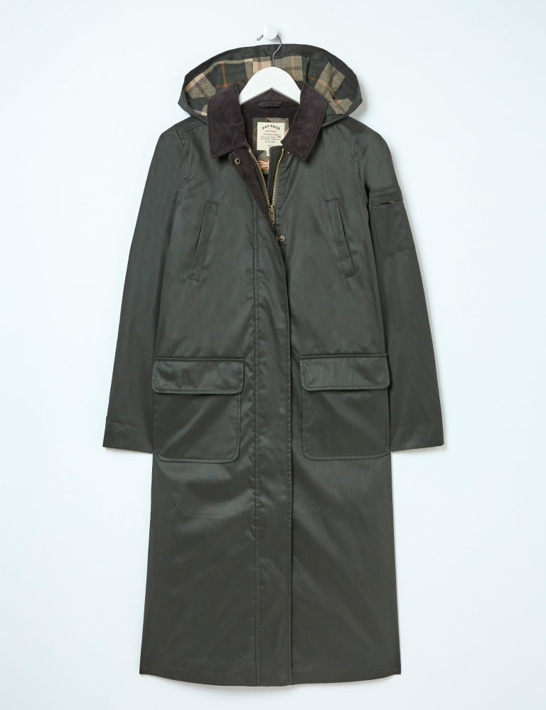 Hooded Collared Longline Trench Coat