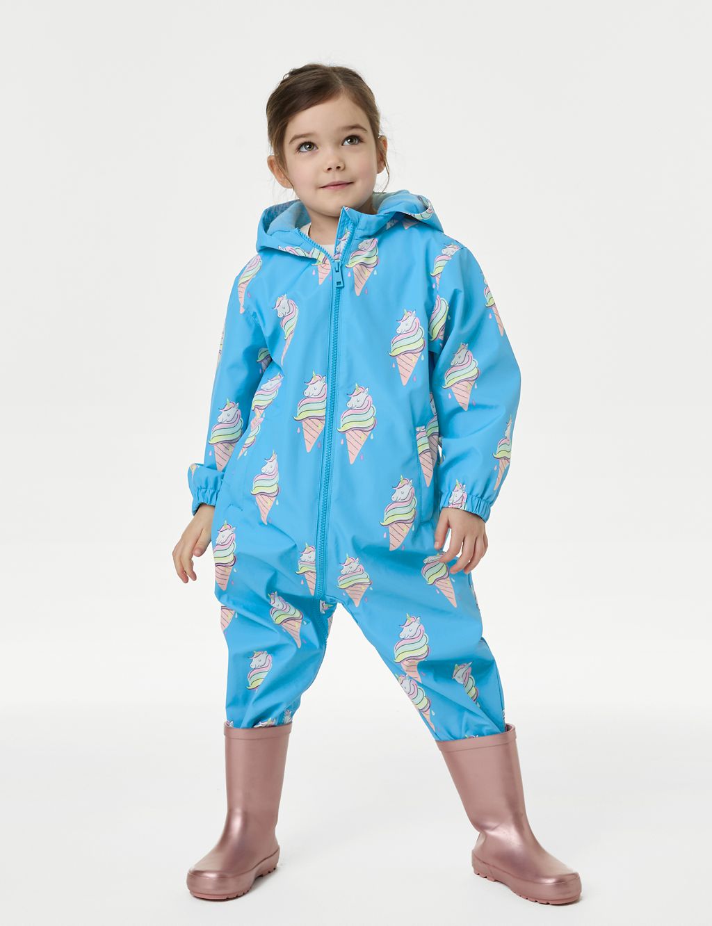 Hooded Colour Block Puddlesuit (2-8 Years) 3 of 7