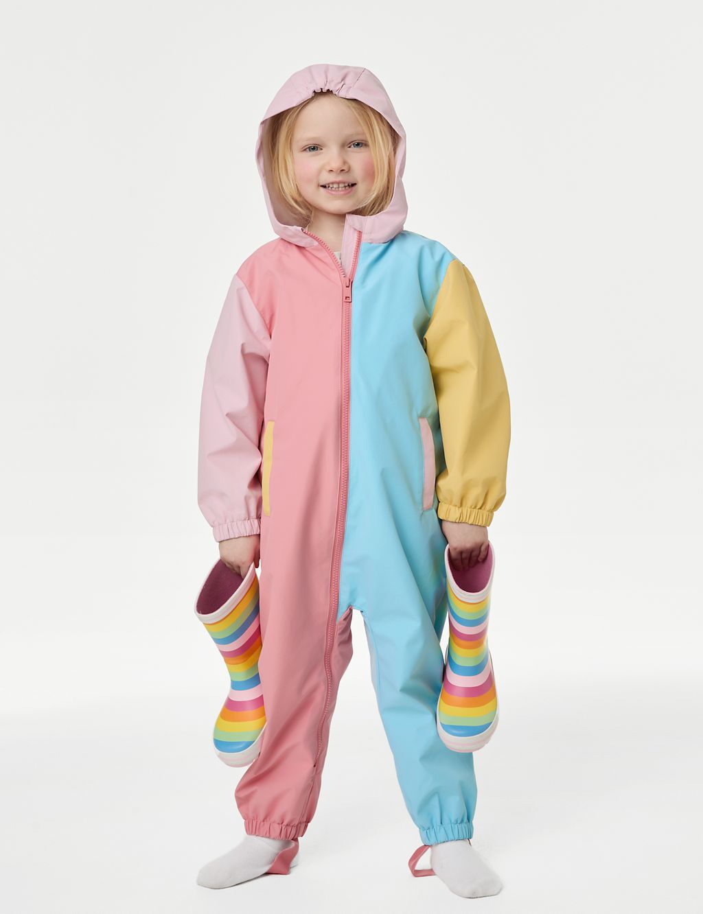 Hooded Colour Block Puddlesuit (2-8 Years) 3 of 6