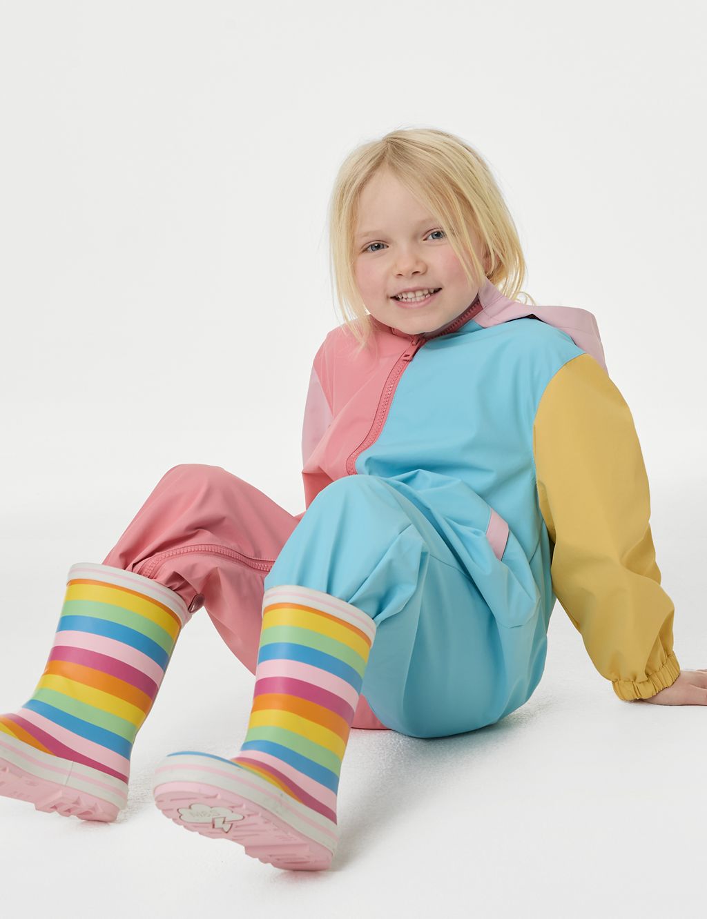 Hooded Colour Block Puddlesuit (2-8 Years) 2 of 6