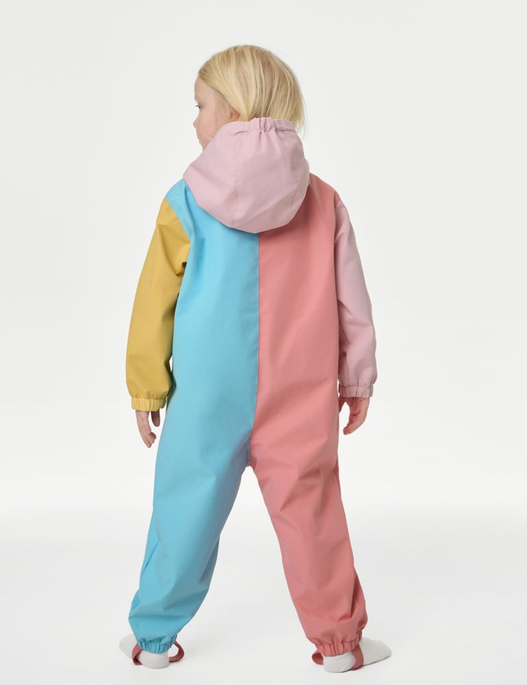 Hooded Colour Block Puddlesuit (2-8 Years) 5 of 6