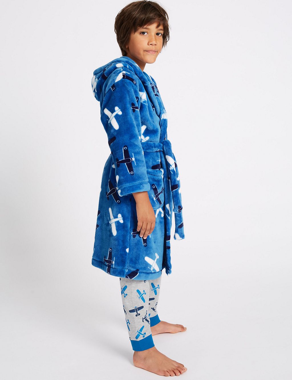 Hooded Dressing Gown with Belt (1-16 Years) 2 of 6