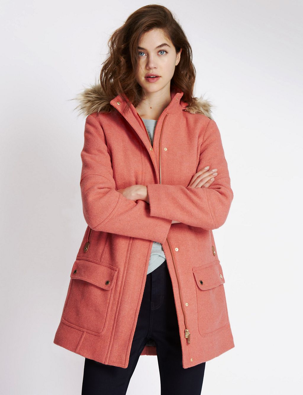 Hooded Duffle Coat with Wool 3 of 5
