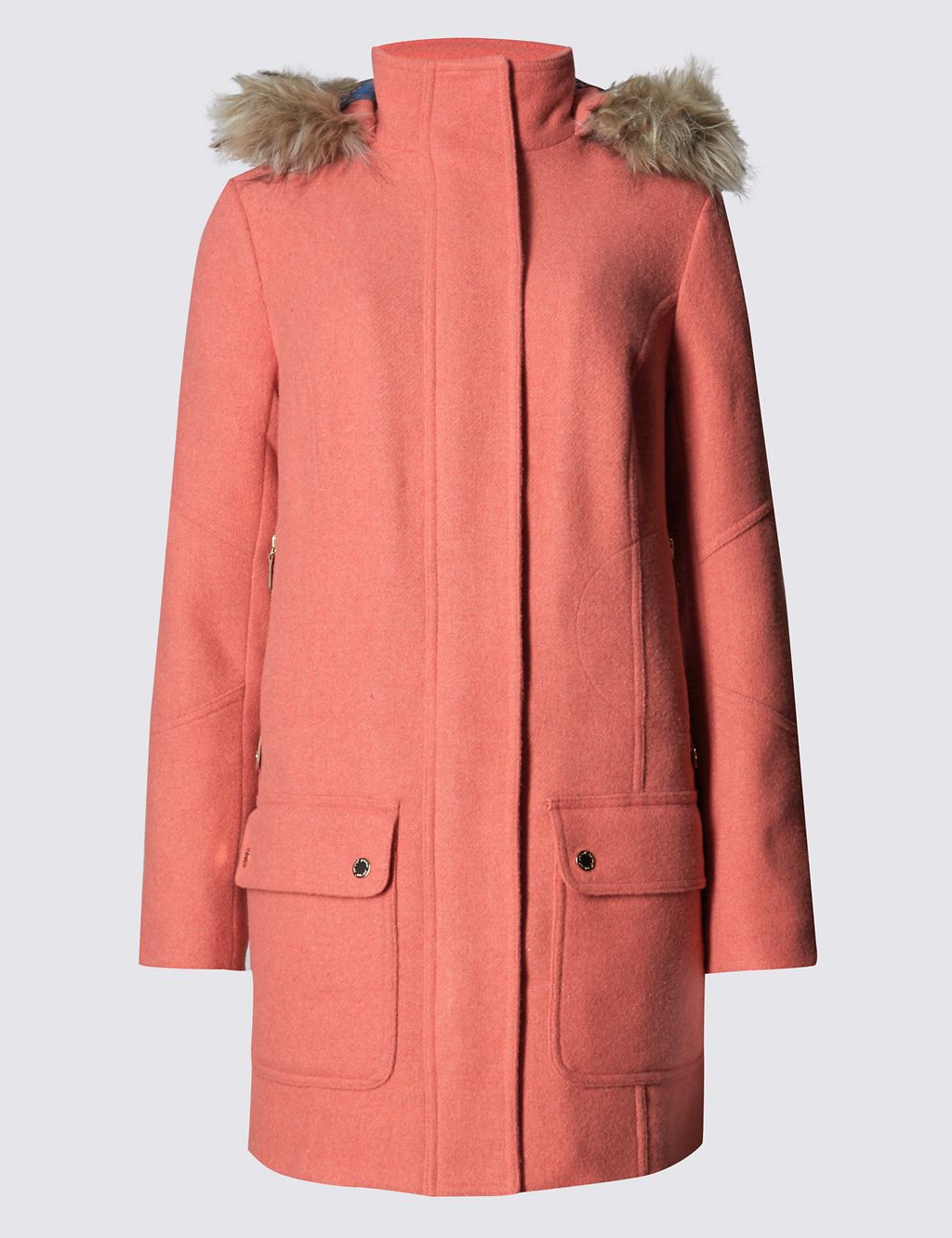Hooded Duffle Coat with Wool 1 of 5