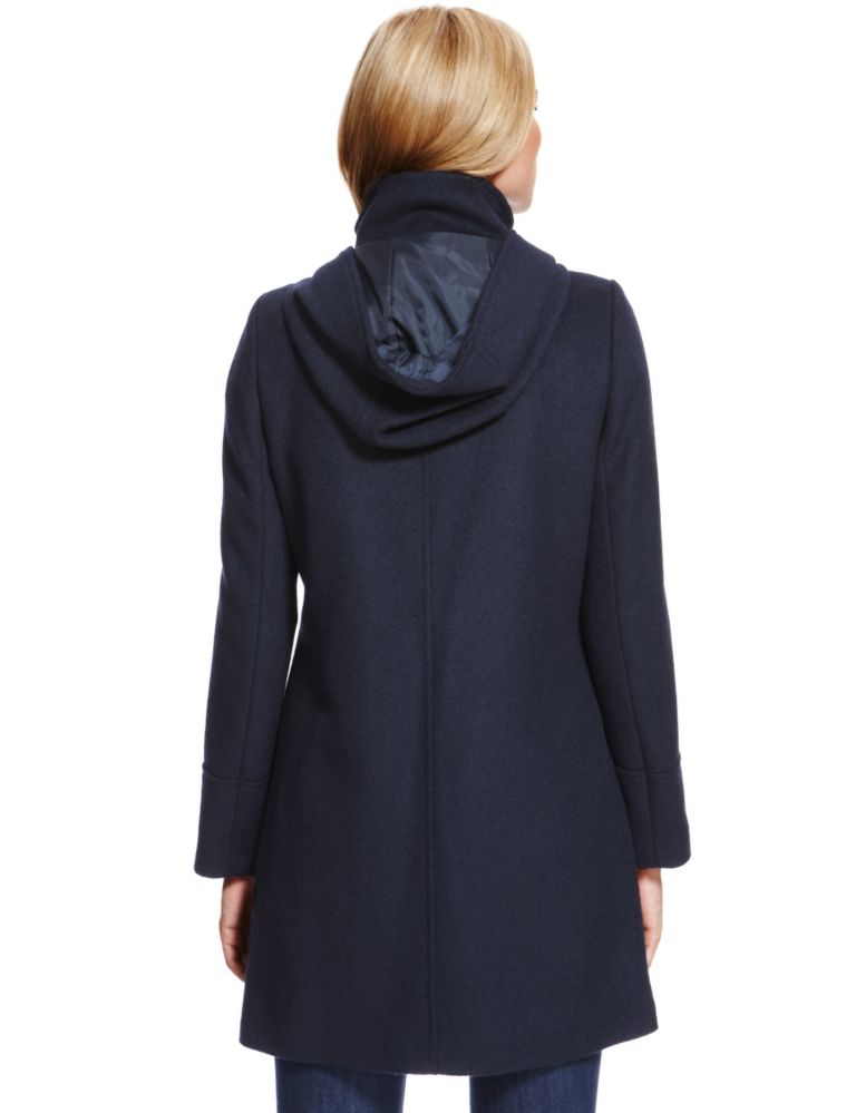 Hooded Duffle Coat with Wool 4 of 7