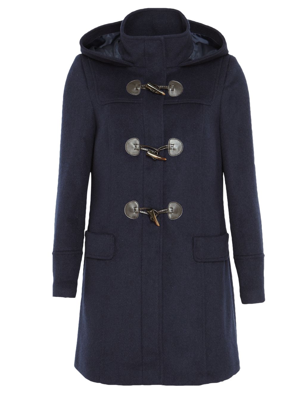 Hooded Duffle Coat with Wool 1 of 7