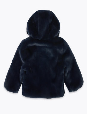 Hooded Faux Fur Coat (0-3 Yrs) Image 2 of 3