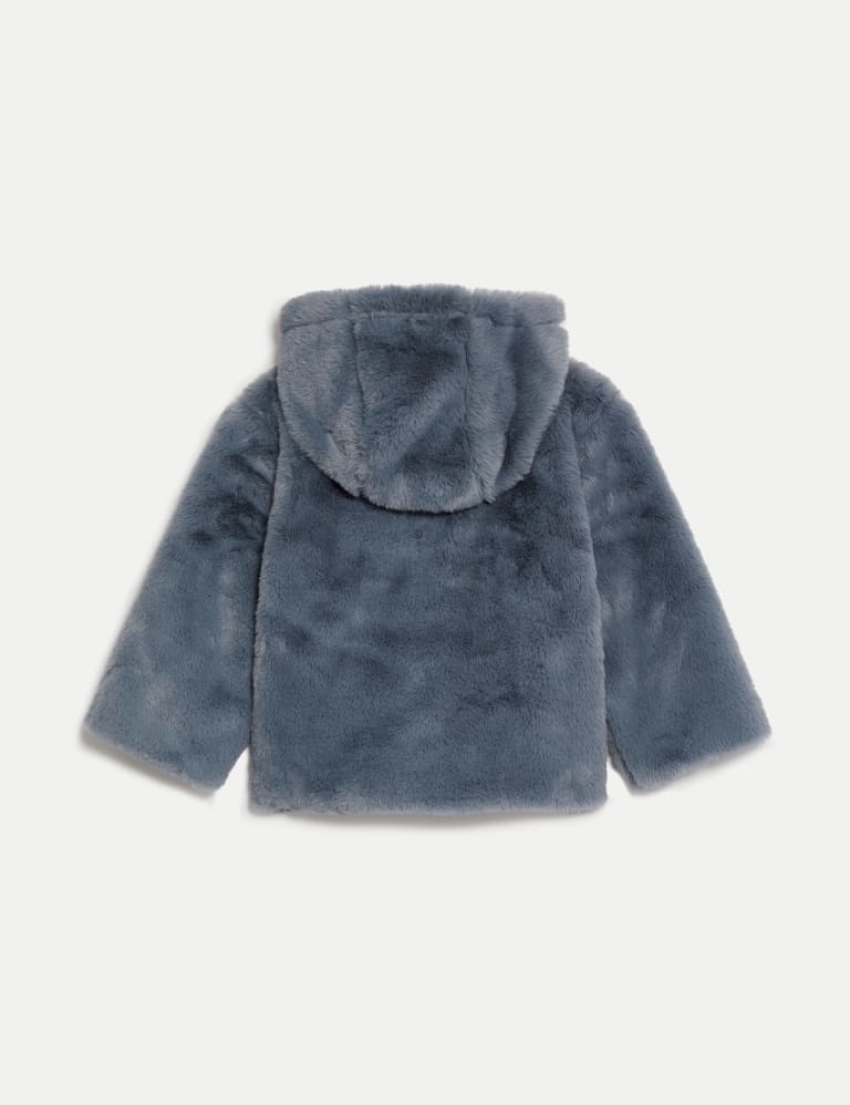 M&s blue clearance fur coat