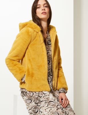 Yellow fur coat forever on sale 21