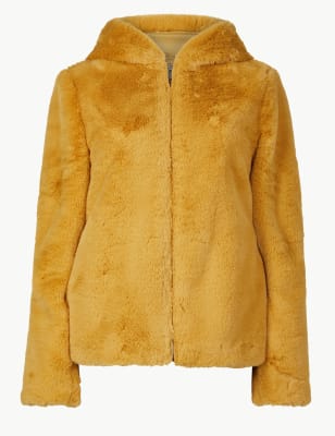 Marks and spencer faux fur jacket sale