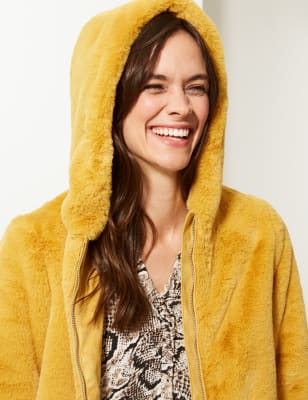 Yellow hot sale fluffy hoodie