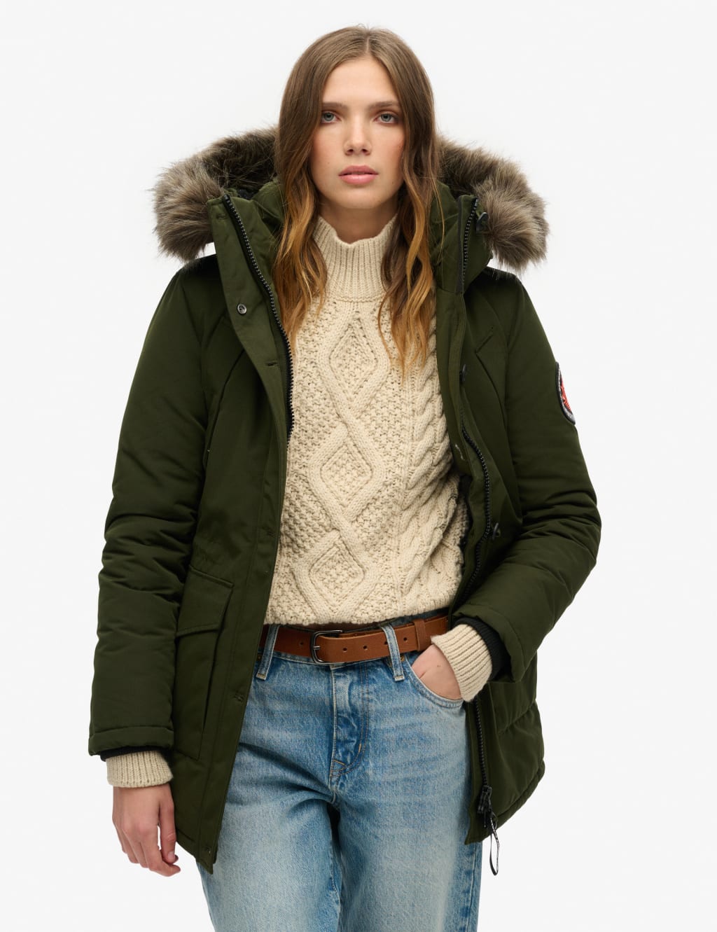 Dex faux fur 2025 trimmed hooded parka