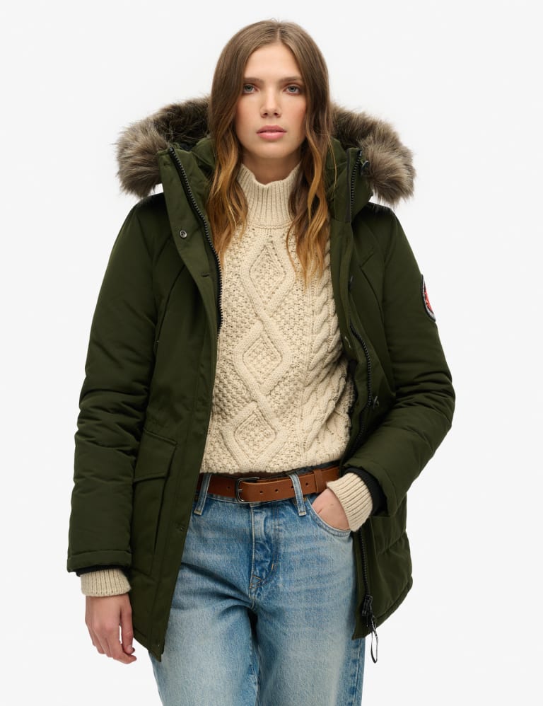 Fur trim parka hot sale