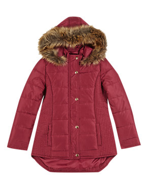 Hooded Faux Fur Trim Thermal Coat with Stormwear™ (5-14 Years) Image 2 of 5