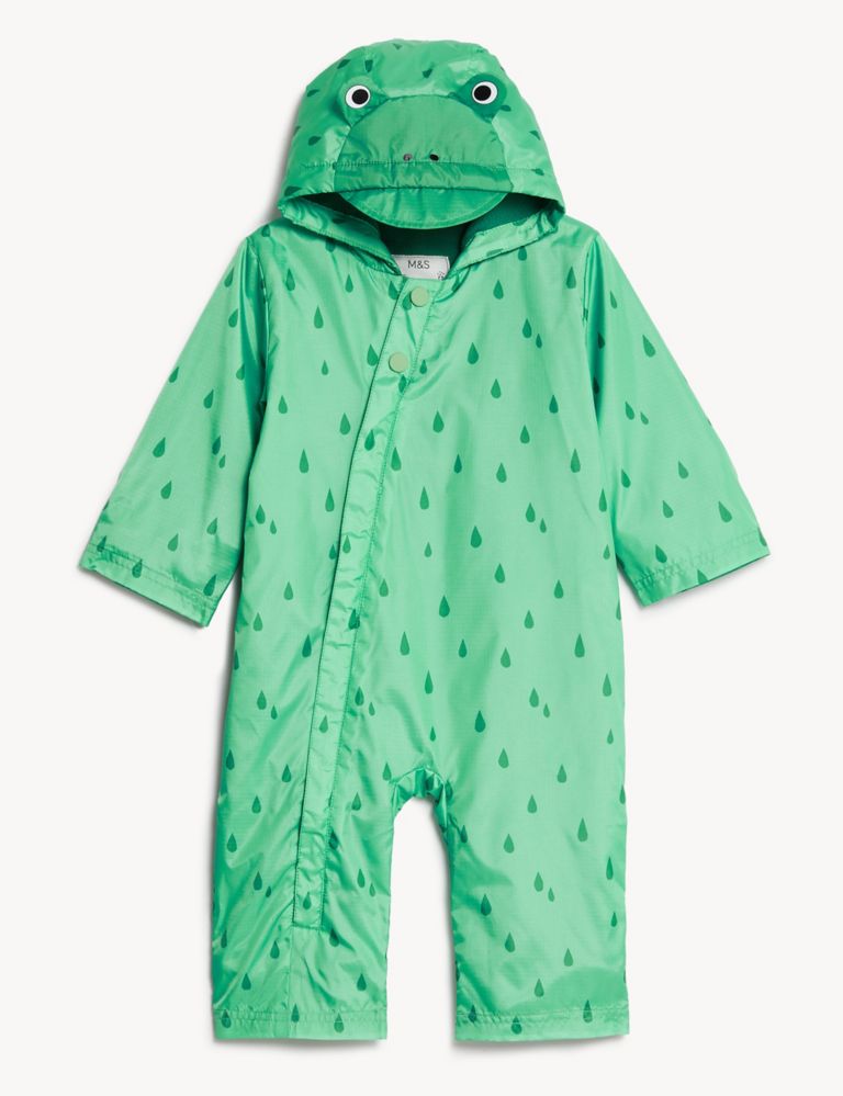 Hooded Frog Puddlesuit (0-3 Yrs) 2 of 8