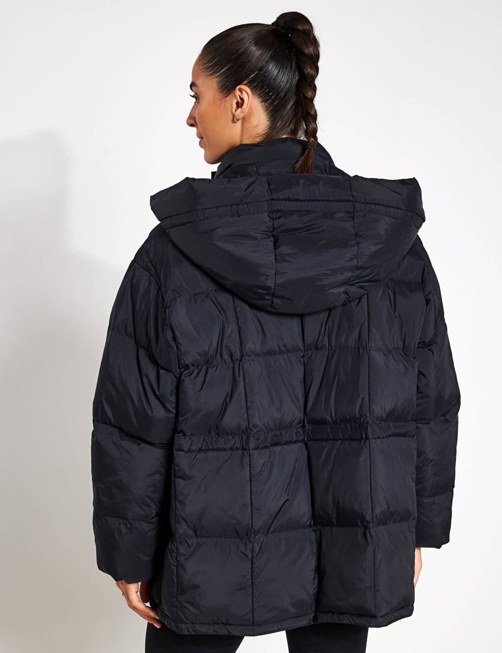 Funnel neck shop down coat