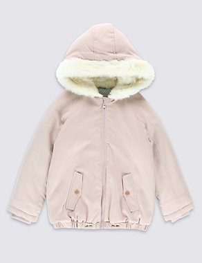 Hooded Fur Collar Bomber Jacket with Stormwear™ (1-7 Years) Image 2 of 4