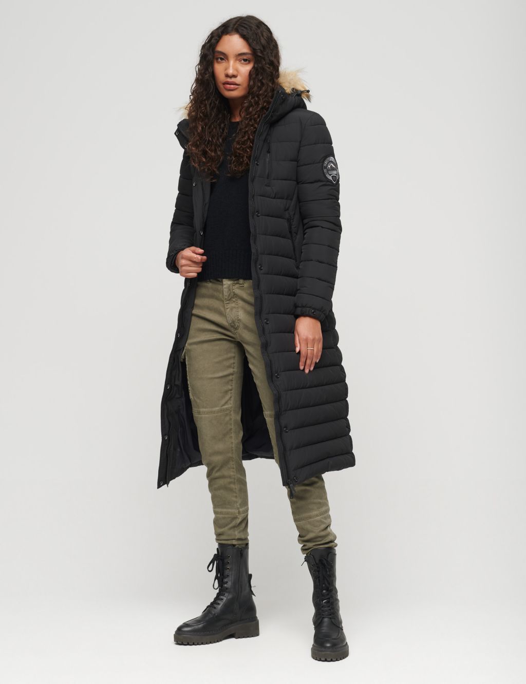 Hooded Longline Puffer Coat | Superdry | M&S
