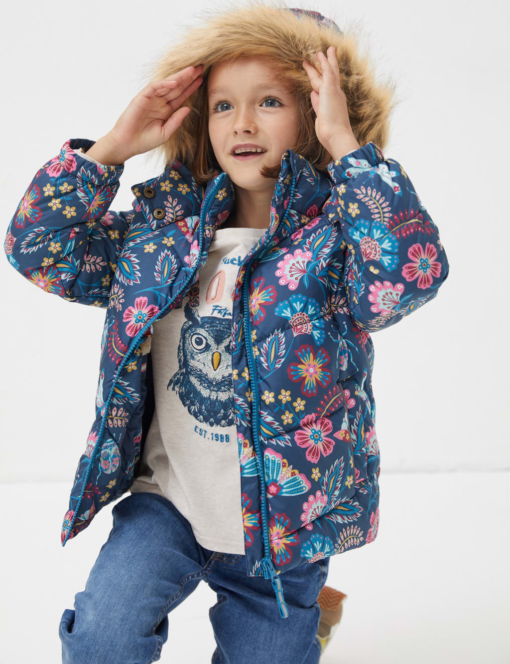 Hooded Padded Jacket 3 13 Yrs FatFace M S