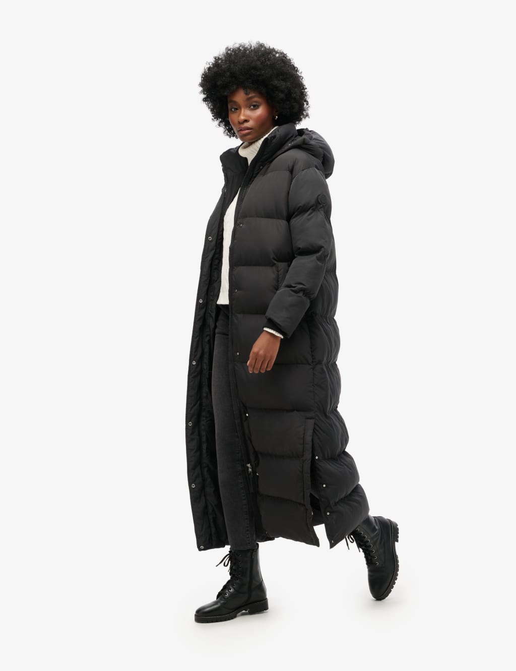 Hooded Padded Longline Puffer Coat