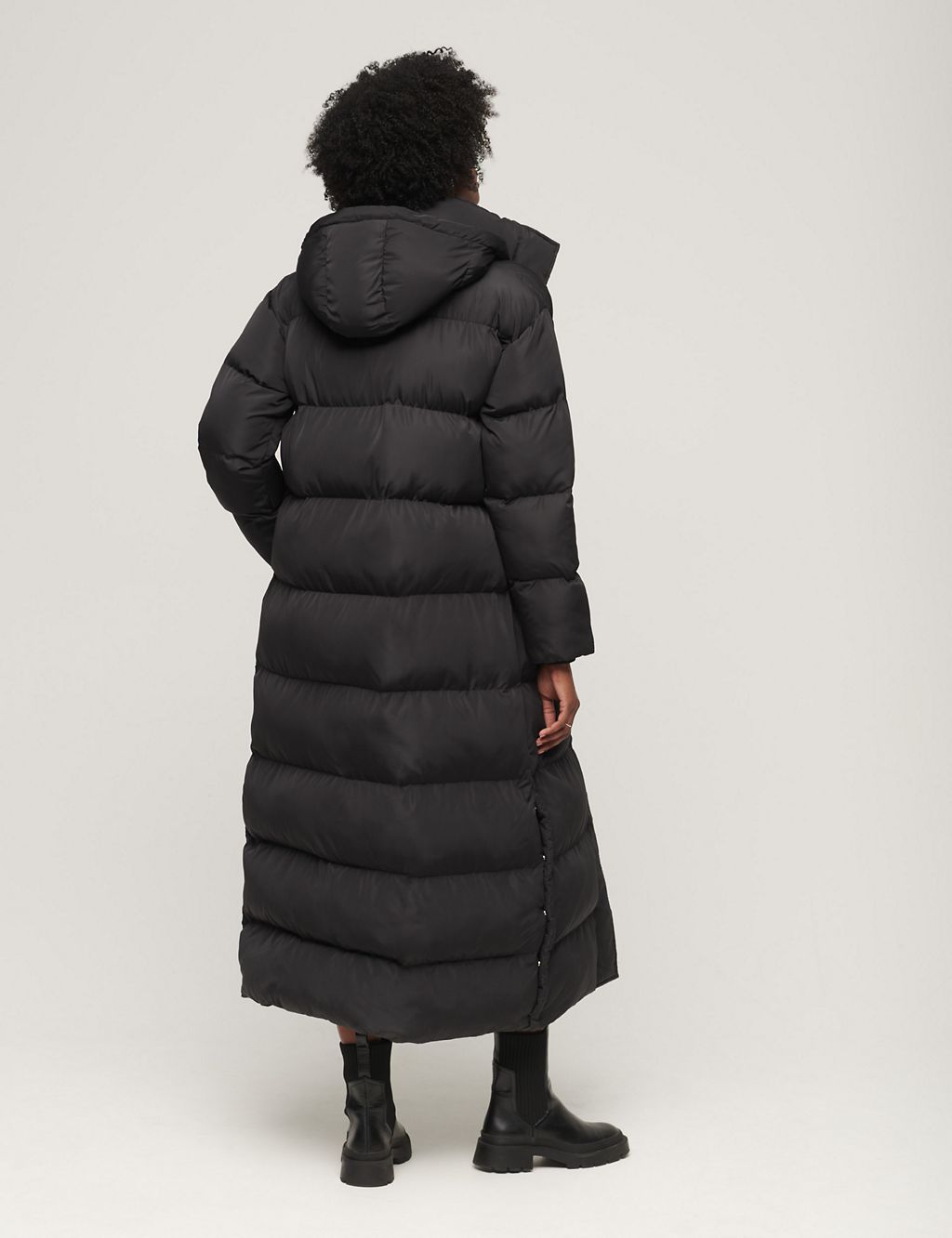 Hooded Padded Longline Puffer Coat | Superdry | M&S