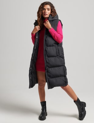 Hooded Padded Longline Puffer Gilet Image 2 of 6