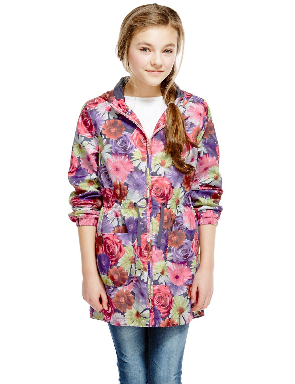 Hooded Photographic Floral Mac with Stormwear™ (5-14 Years) 3 of 4