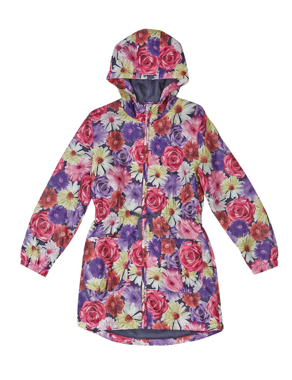 Hooded Photographic Floral Mac with Stormwear™ (5-14 Years) 1 of 4