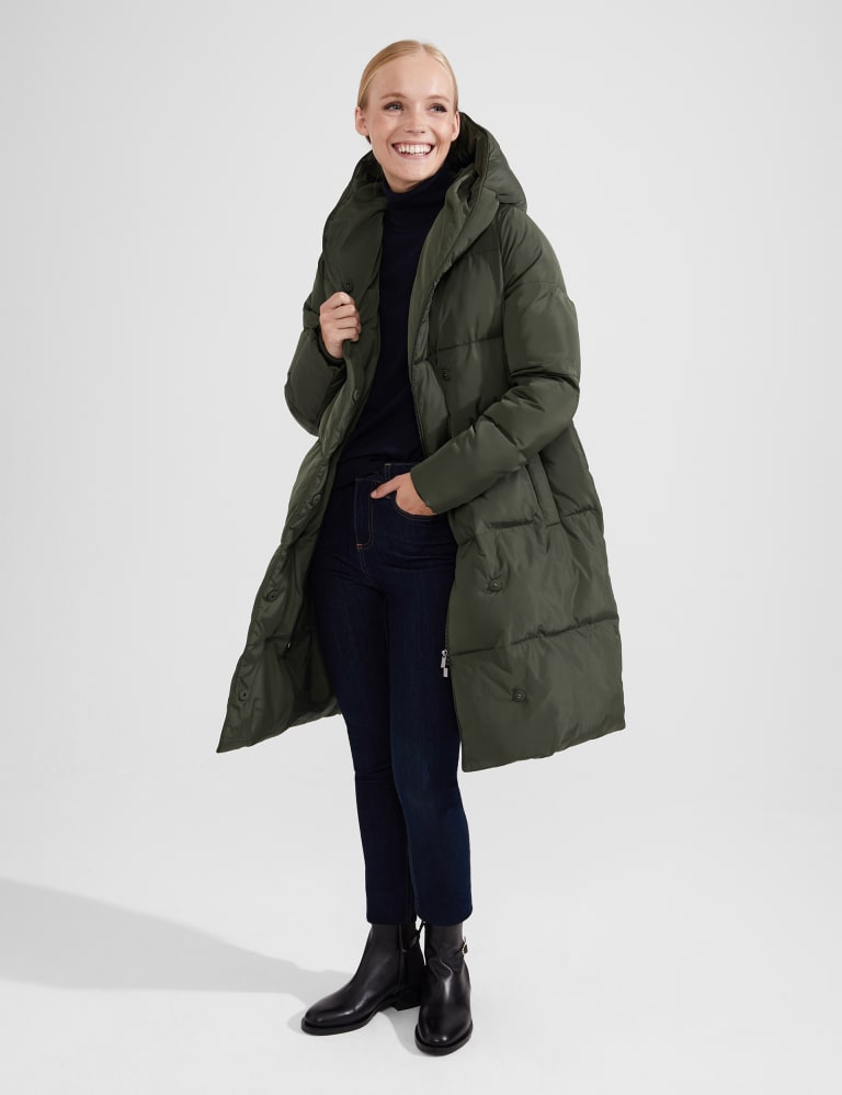 Hobbs leonie puffer coat dark beetroot top