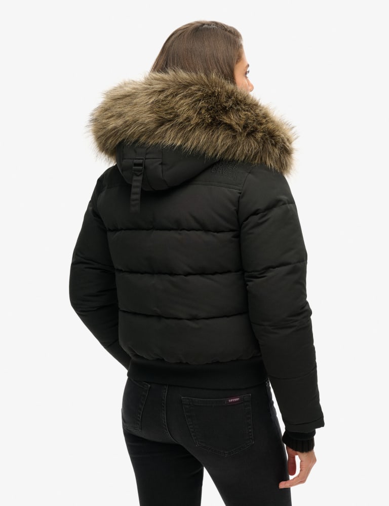 Superdry womens coat fur hood clearance
