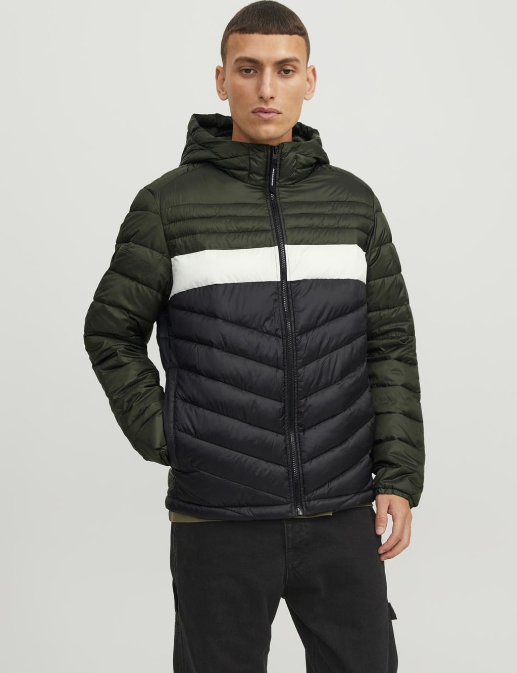 JACK & JONES Big & Tall Red Hooded Puffer Coat