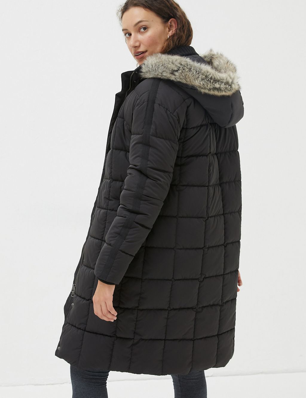 Hooded Quilted Longline Duffle Coat | FatFace | M&S
