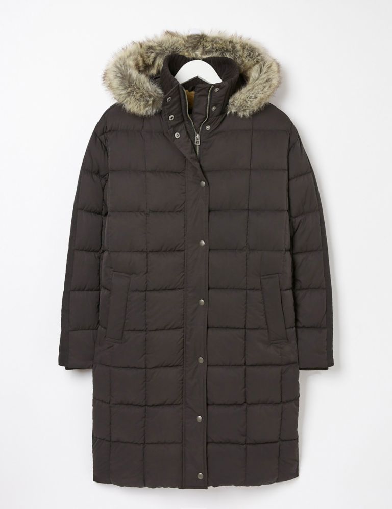 Hooded Quilted Longline Duffle Coat, FatFace