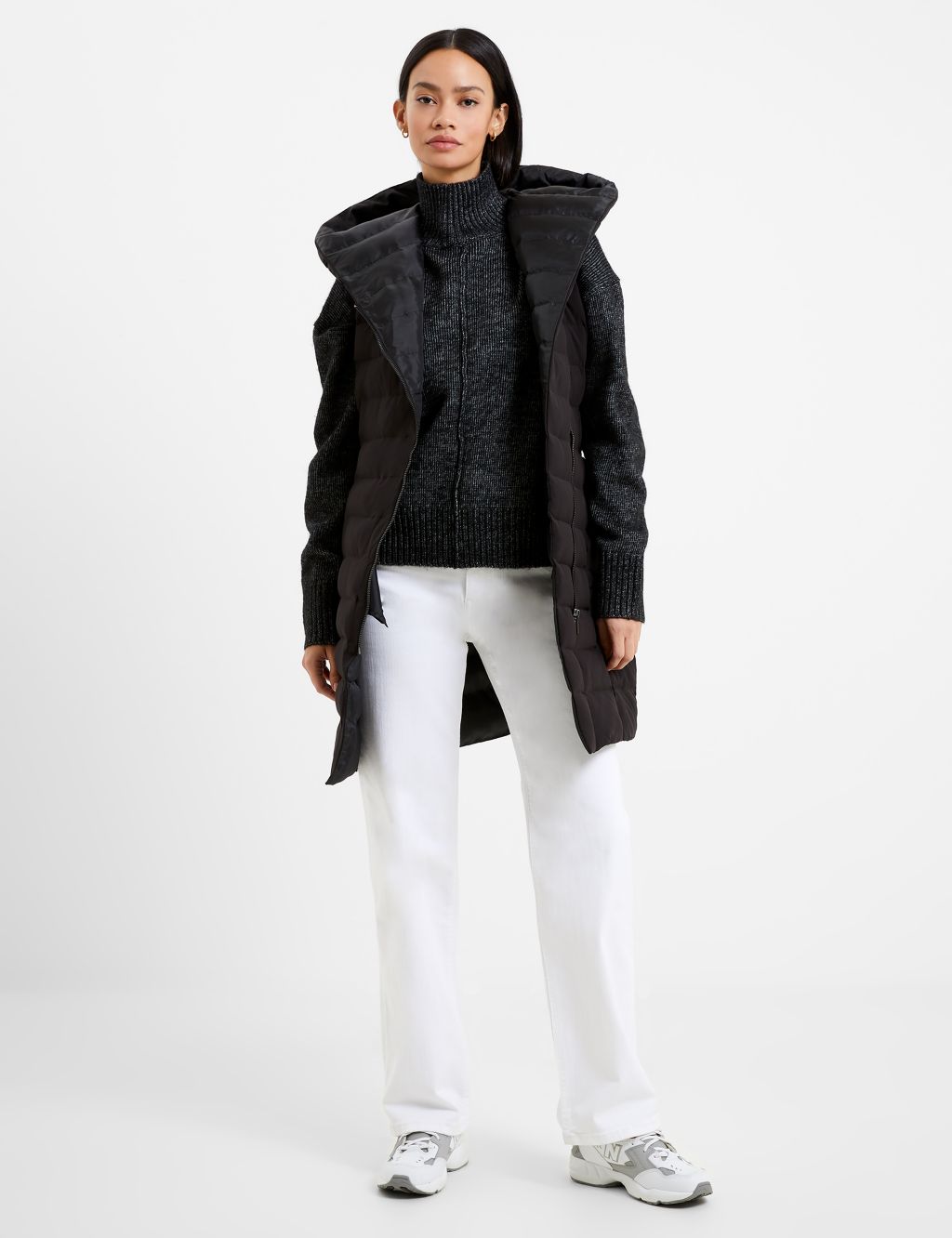 Buy Hooded Quilted Longline Puffer Gilet | French Connection | M&S