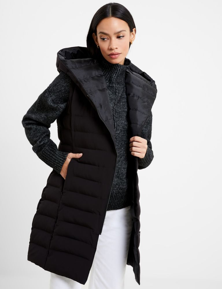 Hooded Quilted Longline Puffer Gilet | French Connection | M&S