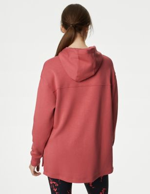 Gaiam Shirt Womens Medium Pink Stretch Pull Over Sweater Soft Hoodie Yoga 