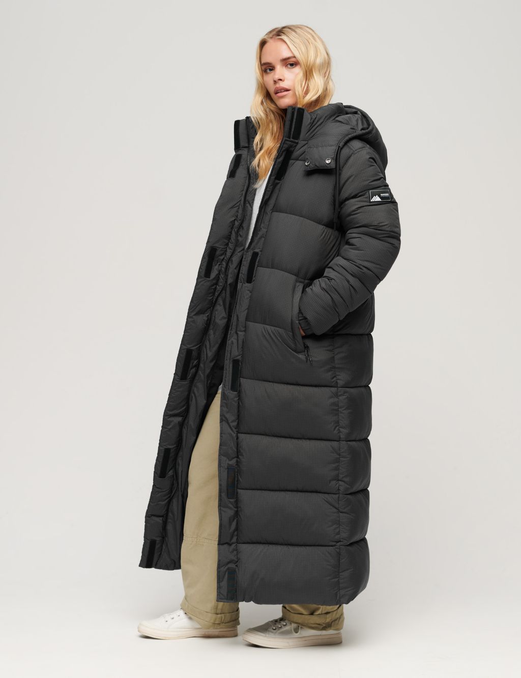 Hooded Relaxed Longline Puffer Coat | Superdry | M&S